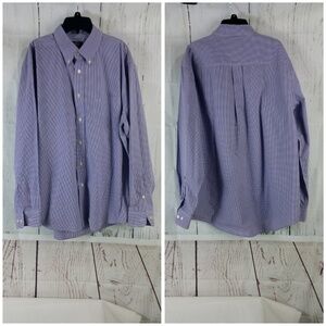 Arrow Quality Purple Checks Button Down Shirt L